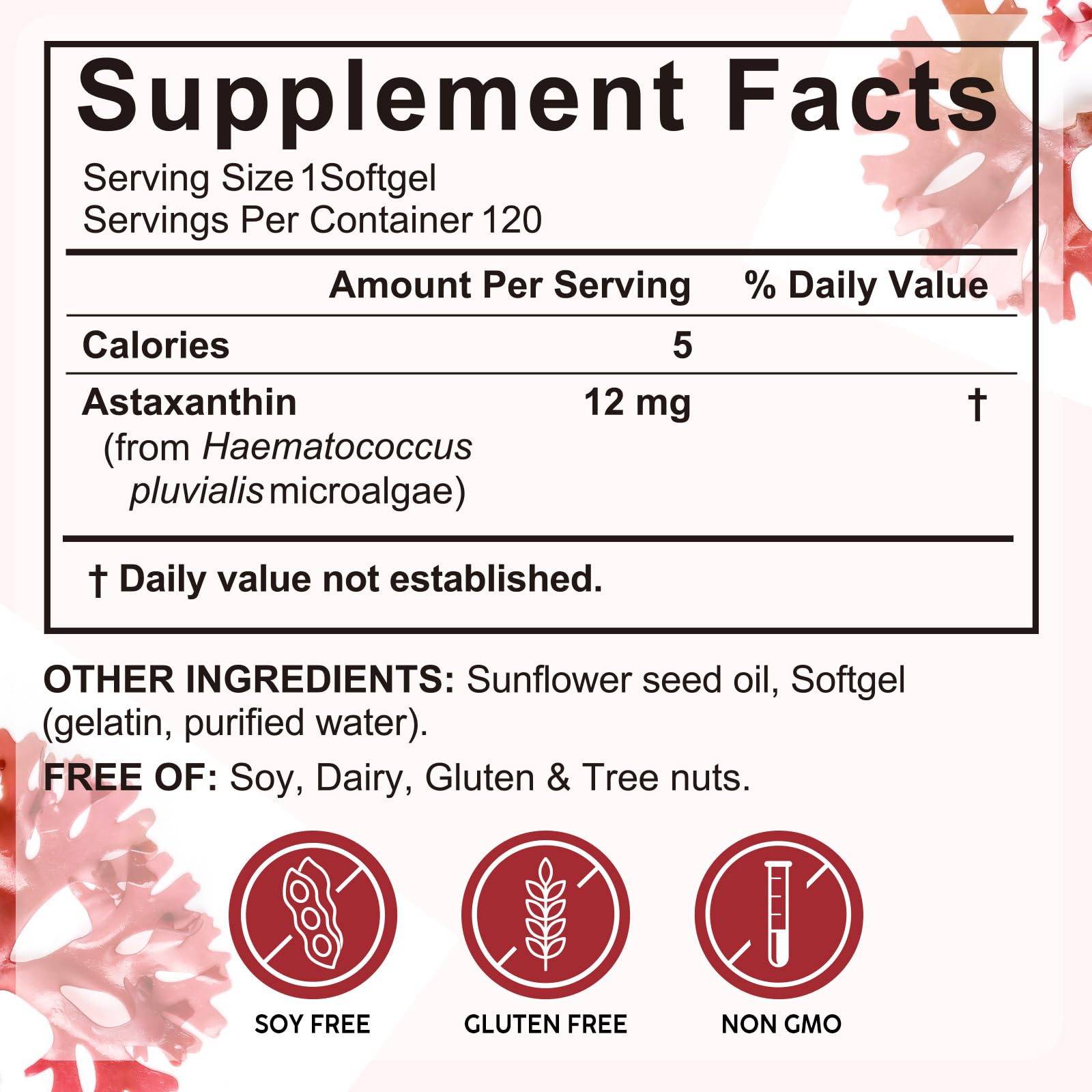 KITNOBLIS Astaxanthin 12mg Softgels with a measuring spoon