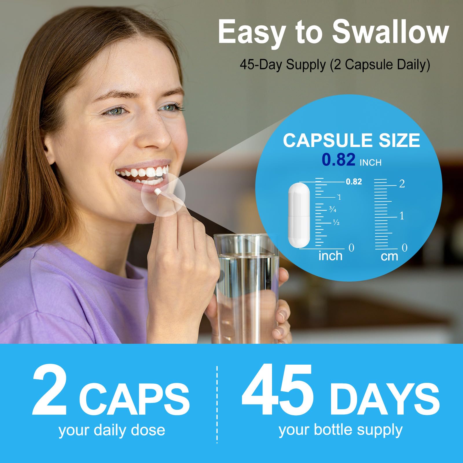 KITNOBLIS Magnesium Complex capsules with a glass of water