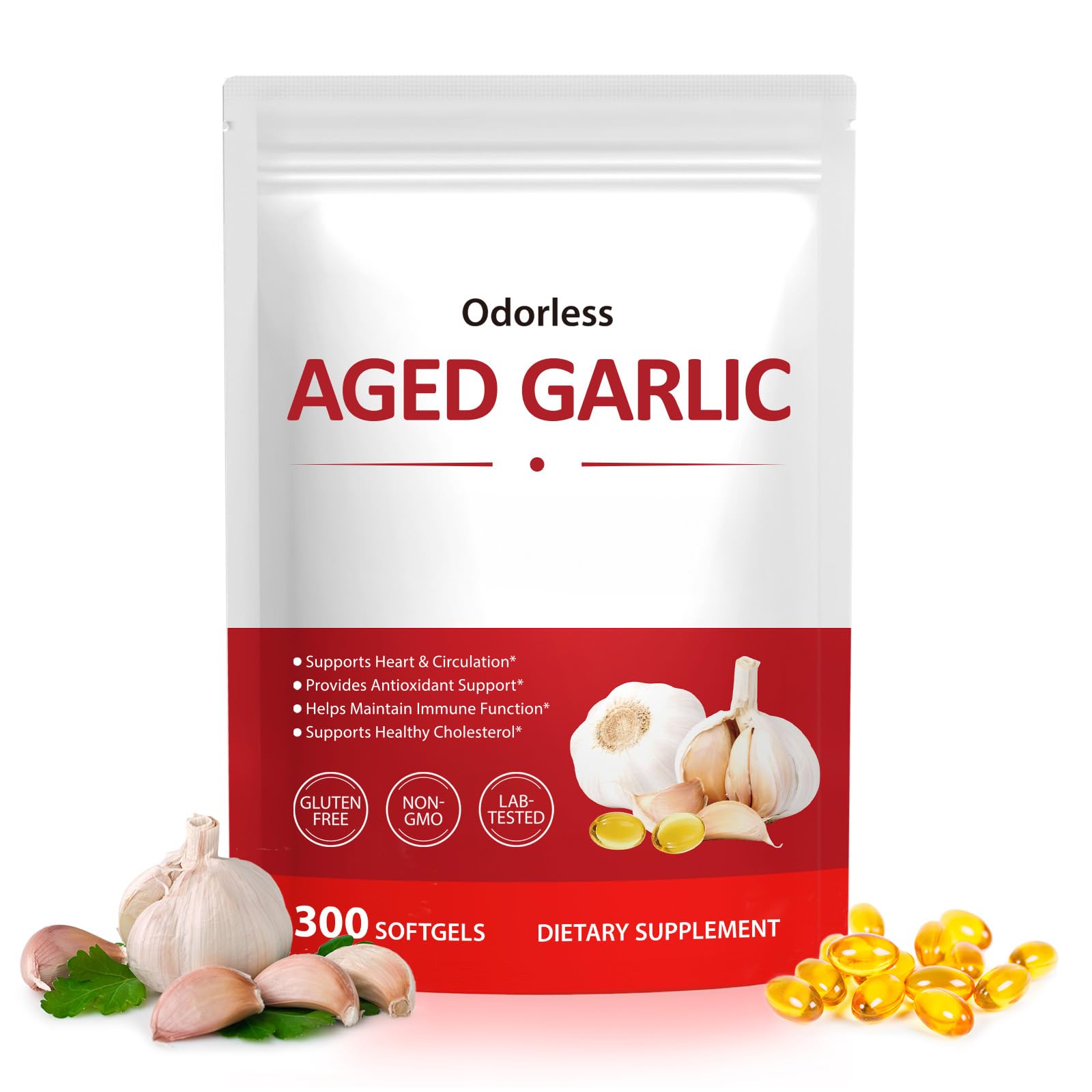 KITNOBLIS Odorless Aged Garlic Extract Softgels front view