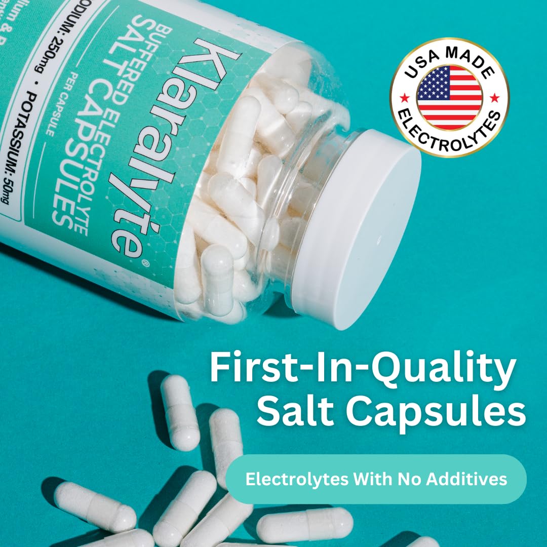 KLARALYTE Electrolyte Capsules in a hand for size reference