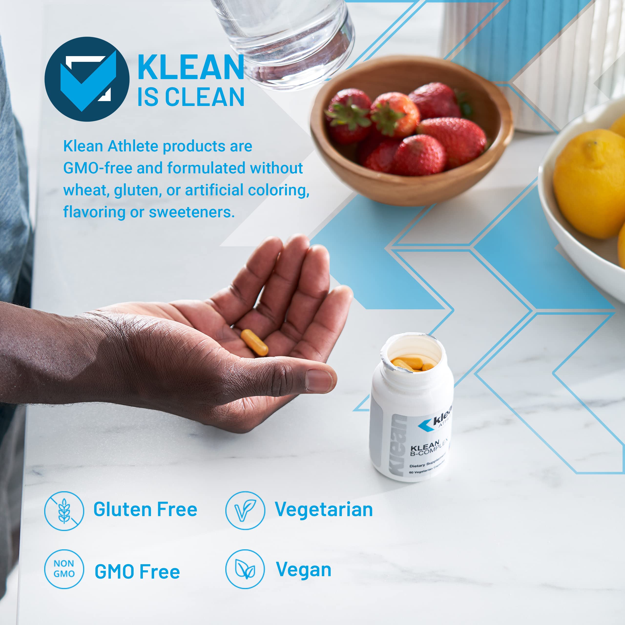 Klean Athlete B-Complex Vitamin Supplement back view