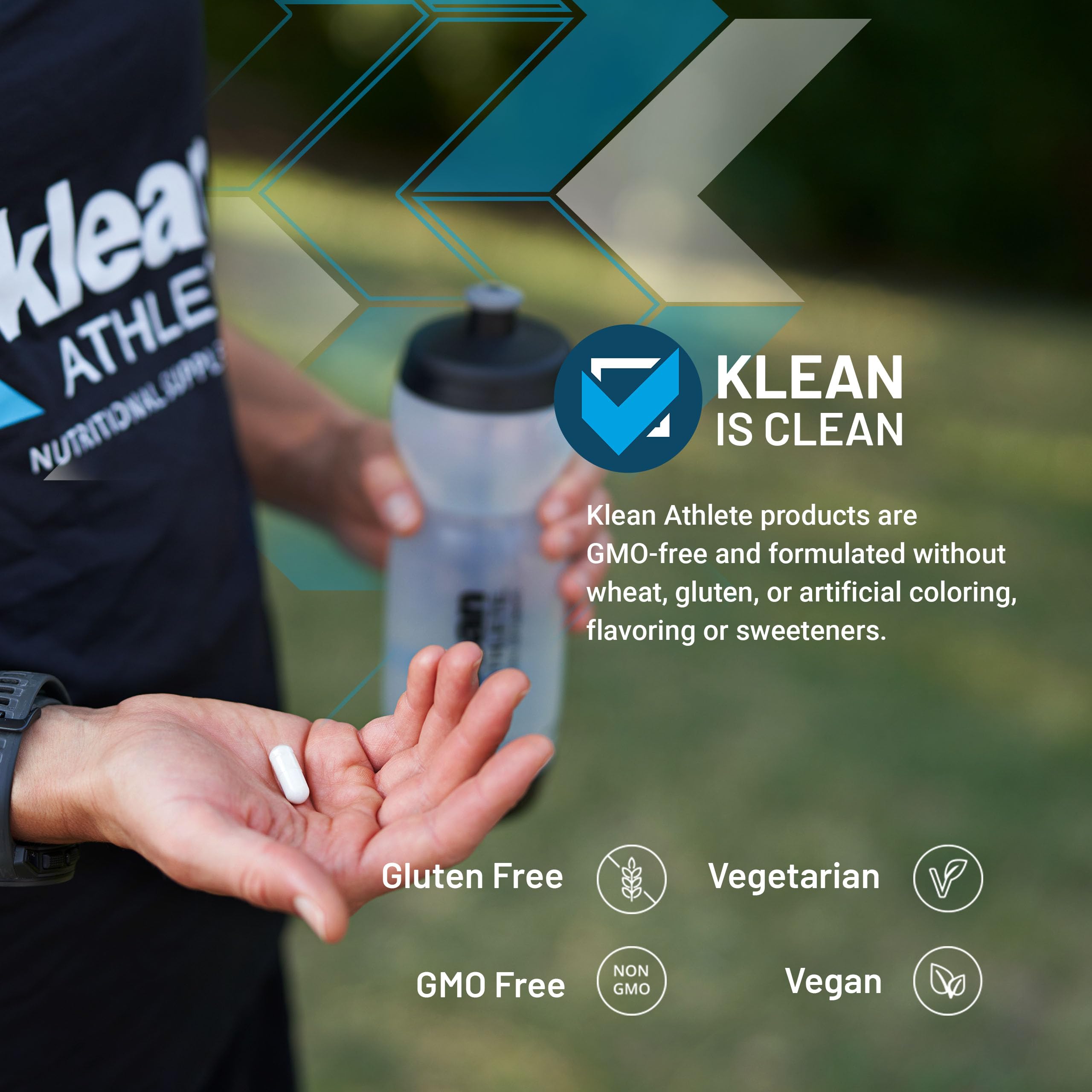 Klean Athlete Calcium Citrate Capsules 300mg back view