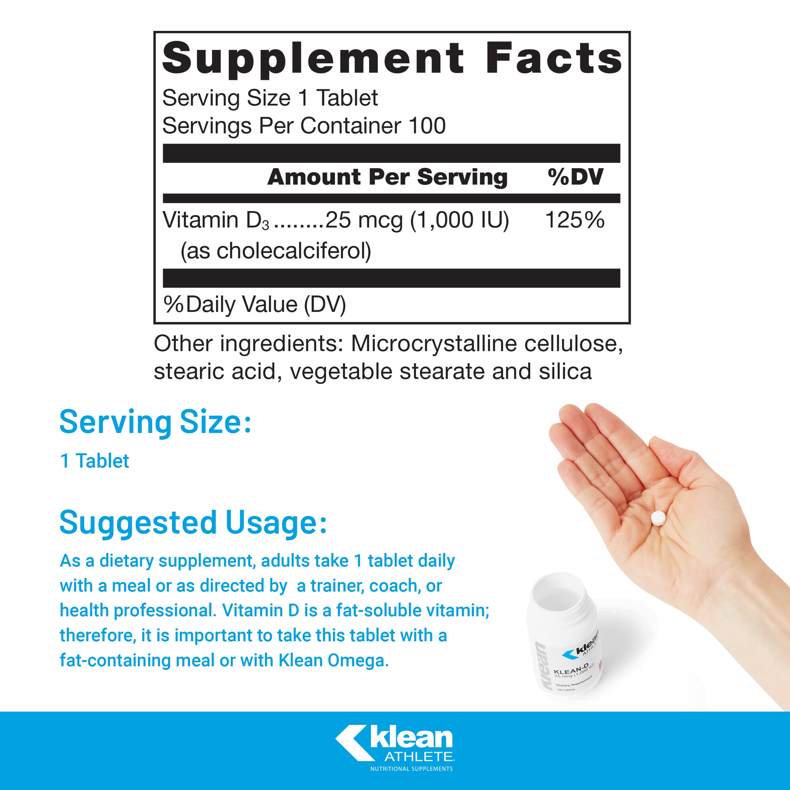 Klean Athlete Klean-D Vitamin D3 Supplement packaging