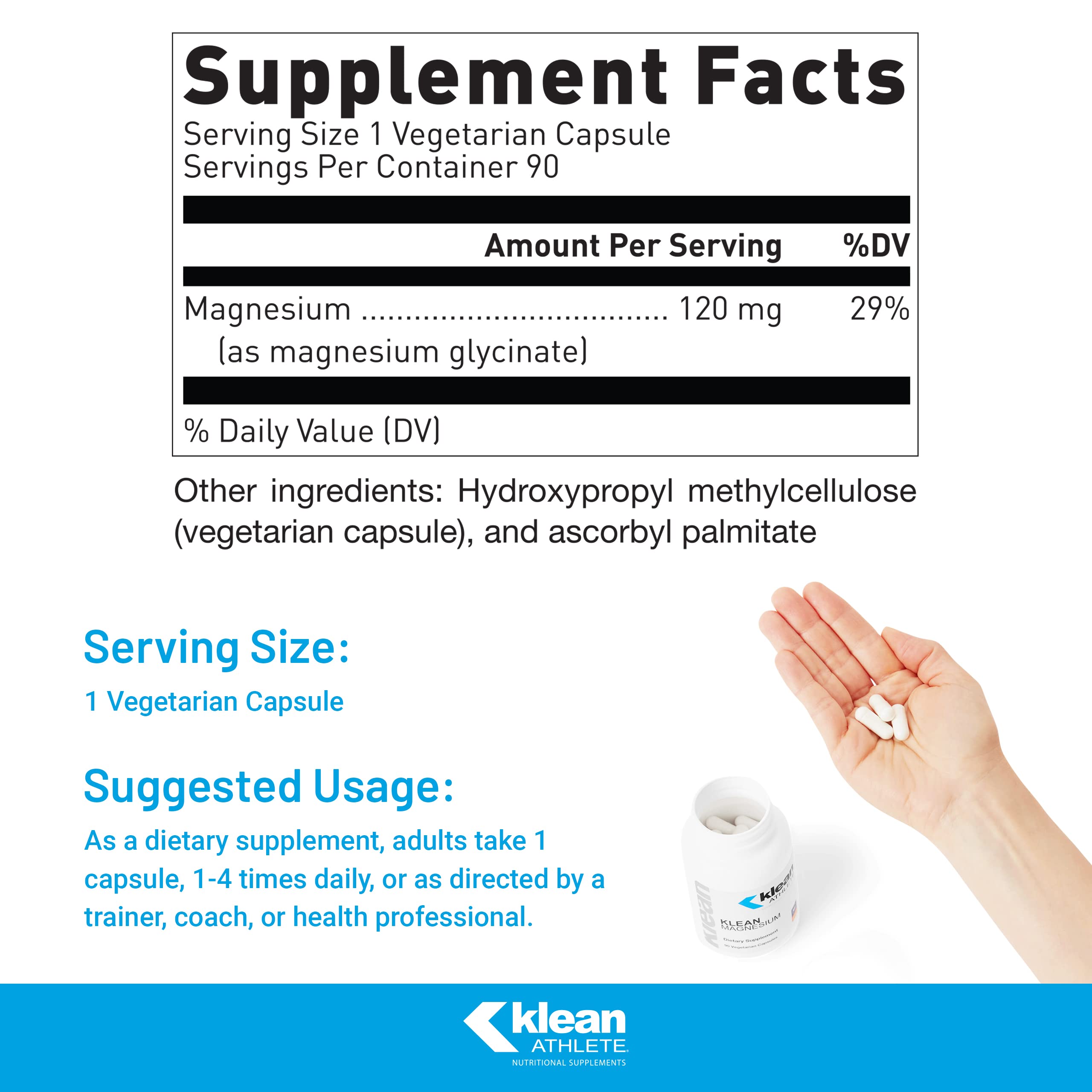 Klean Athlete Magnesium Supplement bottle side view