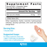 Klean Athlete Zinc Chewable Tablets packaging side view