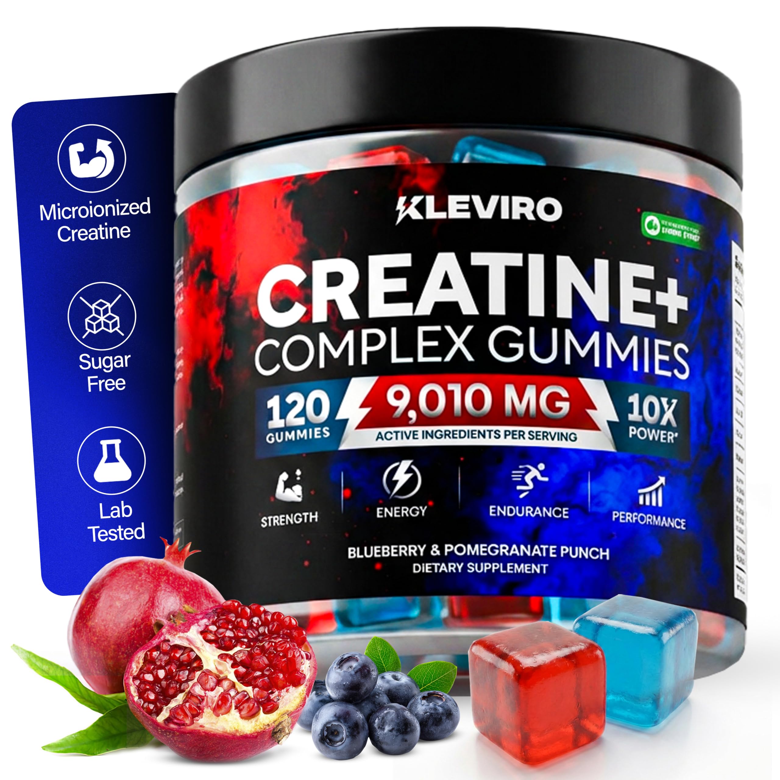 KLEVIRO Creatine Gummies showing serving size and texture