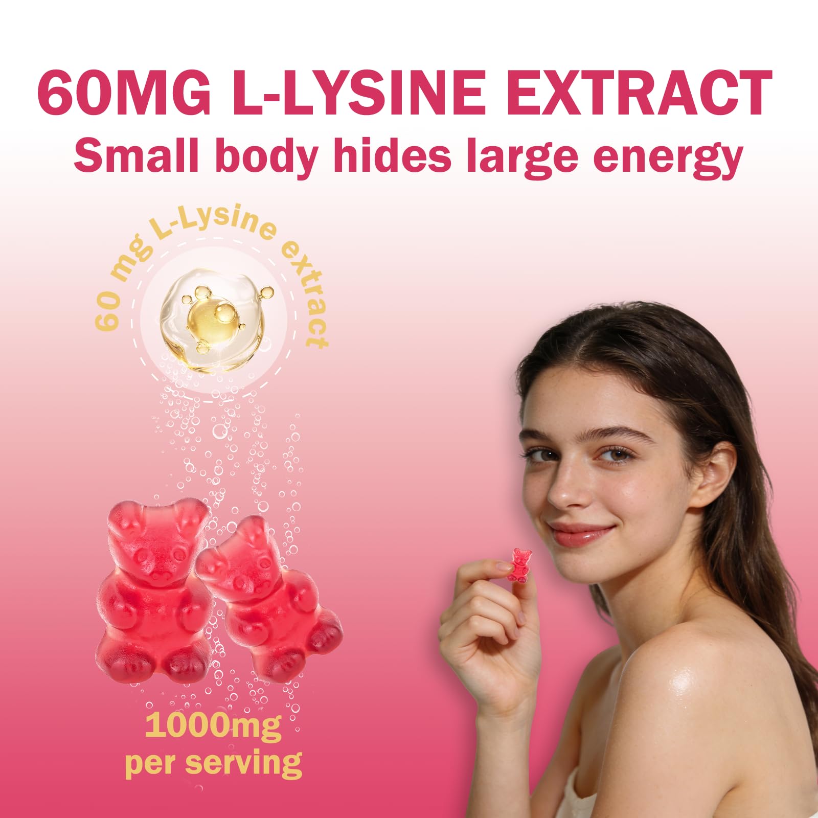 Klinovium L-Lysine Gummies nutritional information label