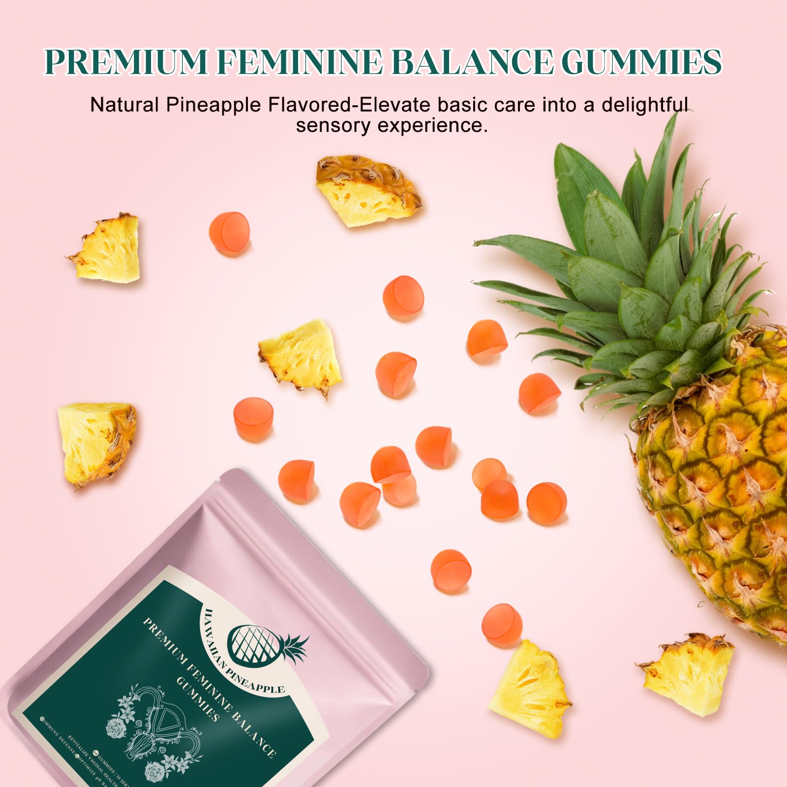 KLKIT Premium Feminine Balance Gummies back view packaging