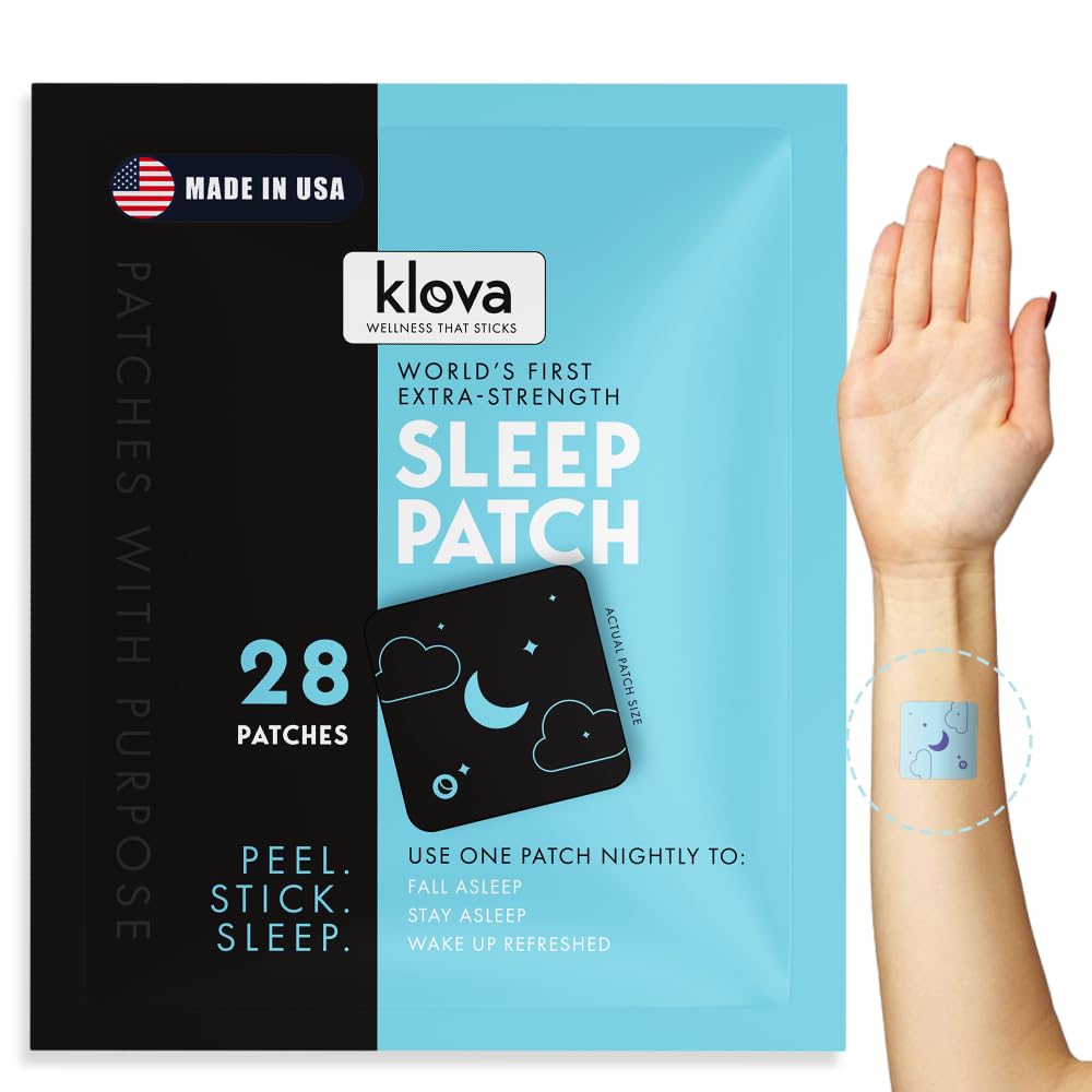 Klova Extra Strength Sleep Patches front view with packaging