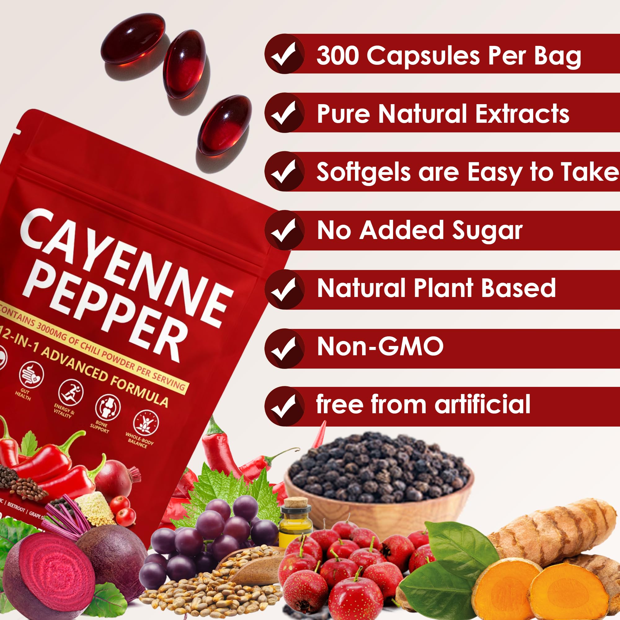 KLUNIZ Cayenne Pepper Softgels packaging side view