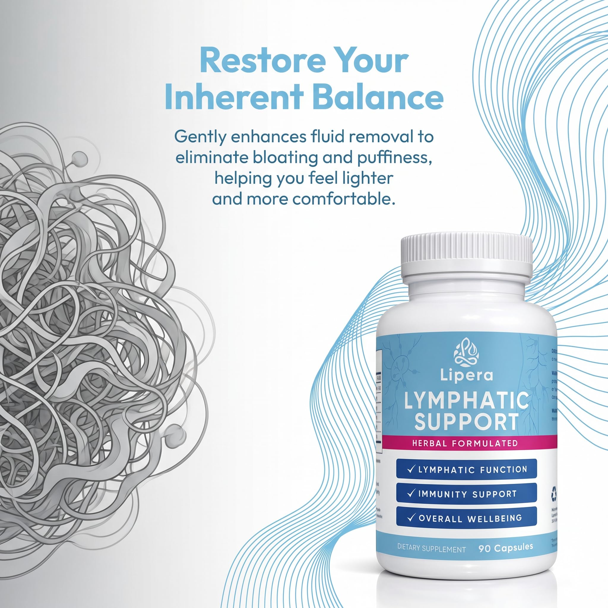 KLUNIZ Lipera Lymphatic Capsules on a wooden table