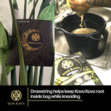 Koa Kava Kava Strainer Bag in use with kava powder