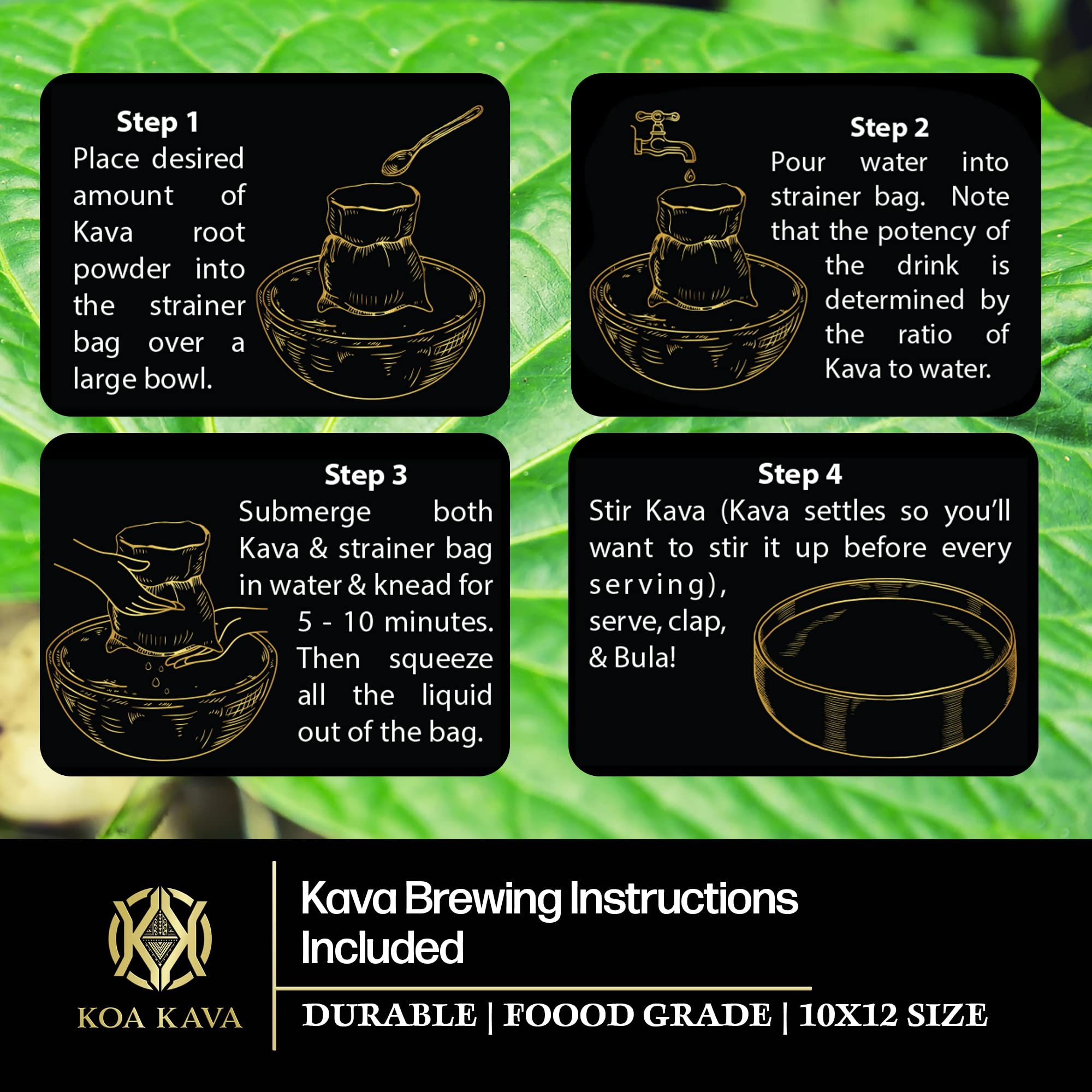 Koa Kava Kava Strainer Bag packaging view