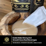 Koa Kava Kava Strainer Bag with drawstring detail