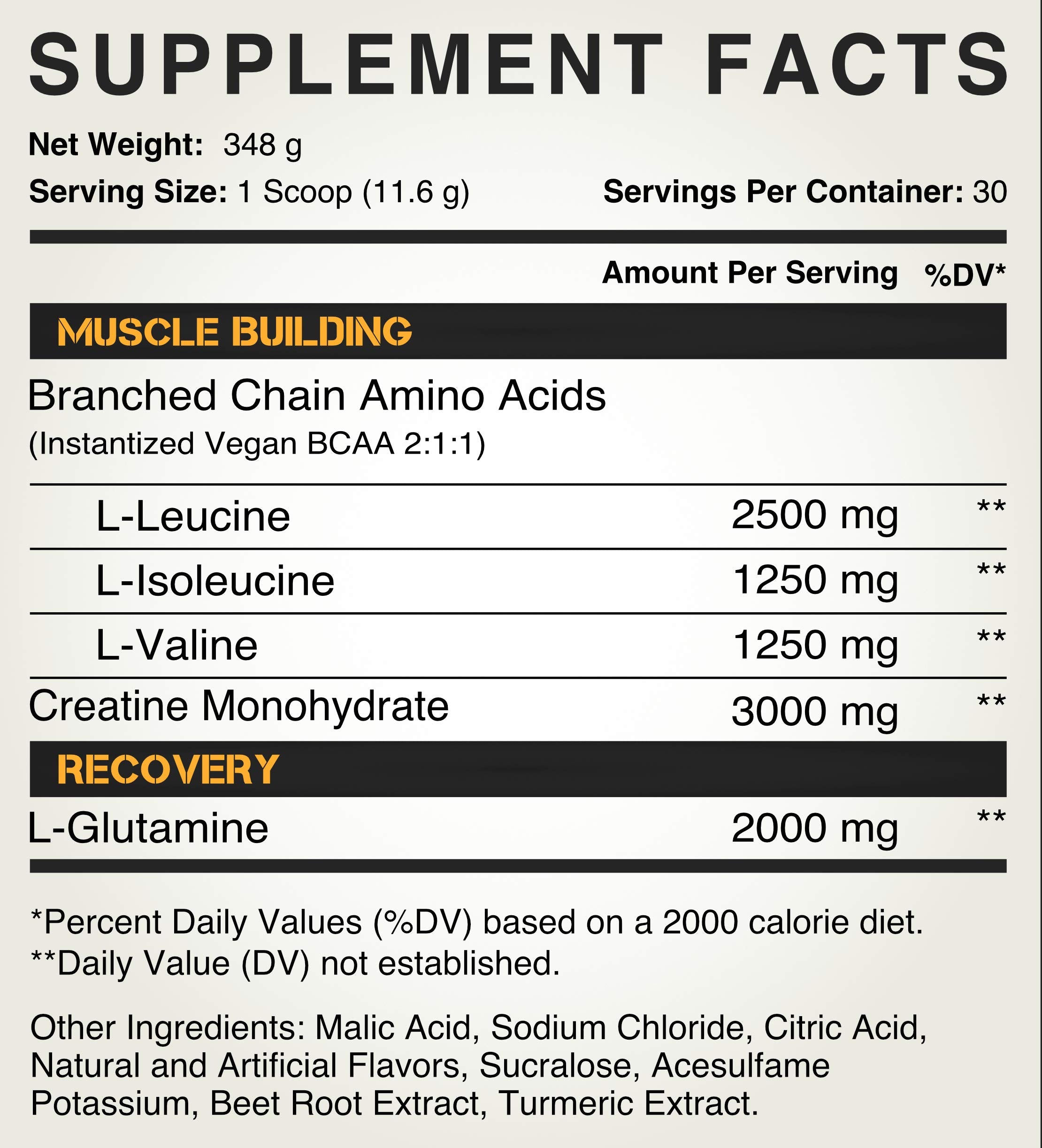 Kodiak Supplements BCAA 348g lifestyle scene with gym equipment