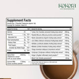 kokora 7 Mushroom Mocha supplement back view with nutritional information