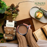 kokora 7 Mushroom Mocha supplement displayed on a kitchen counter