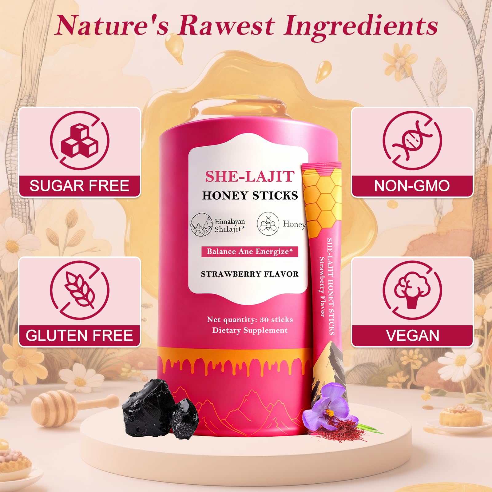 Koloskiy Shilajit Honey Sticks in a lifestyle setting