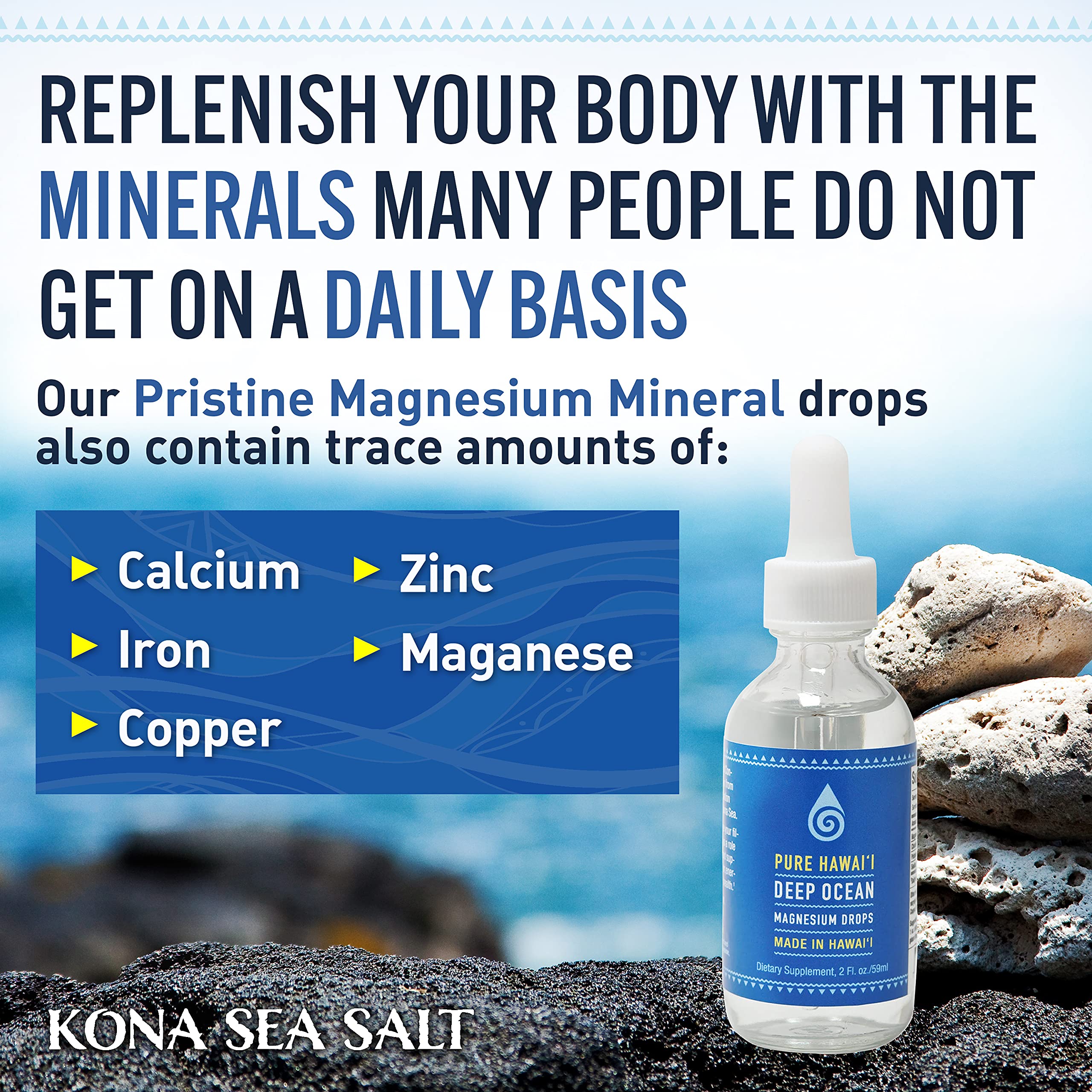 Kona Sea Salt Mineral Drops packaging side view