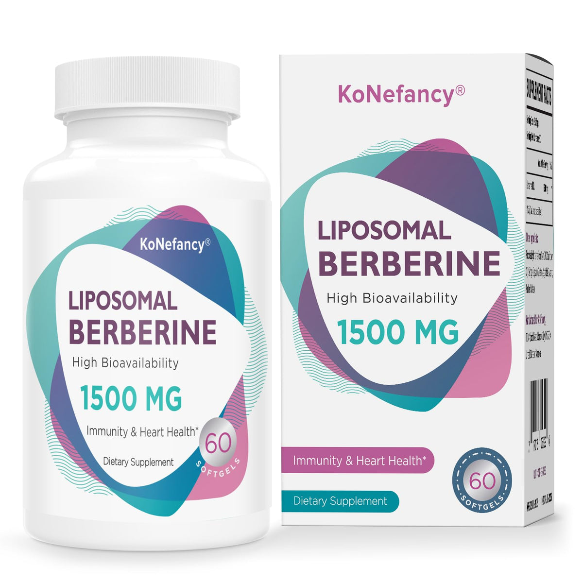 KoNefancy Berberine HCL 1500mg supplement bottle front view