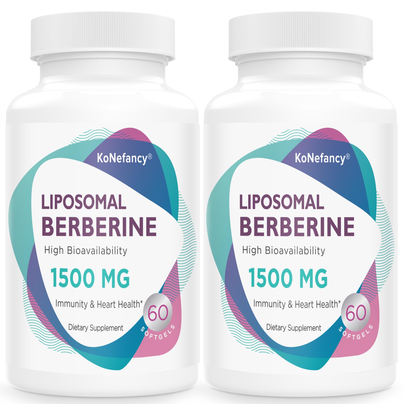 KoNefancy Berberine HCL 1500mg supplement bottle front view