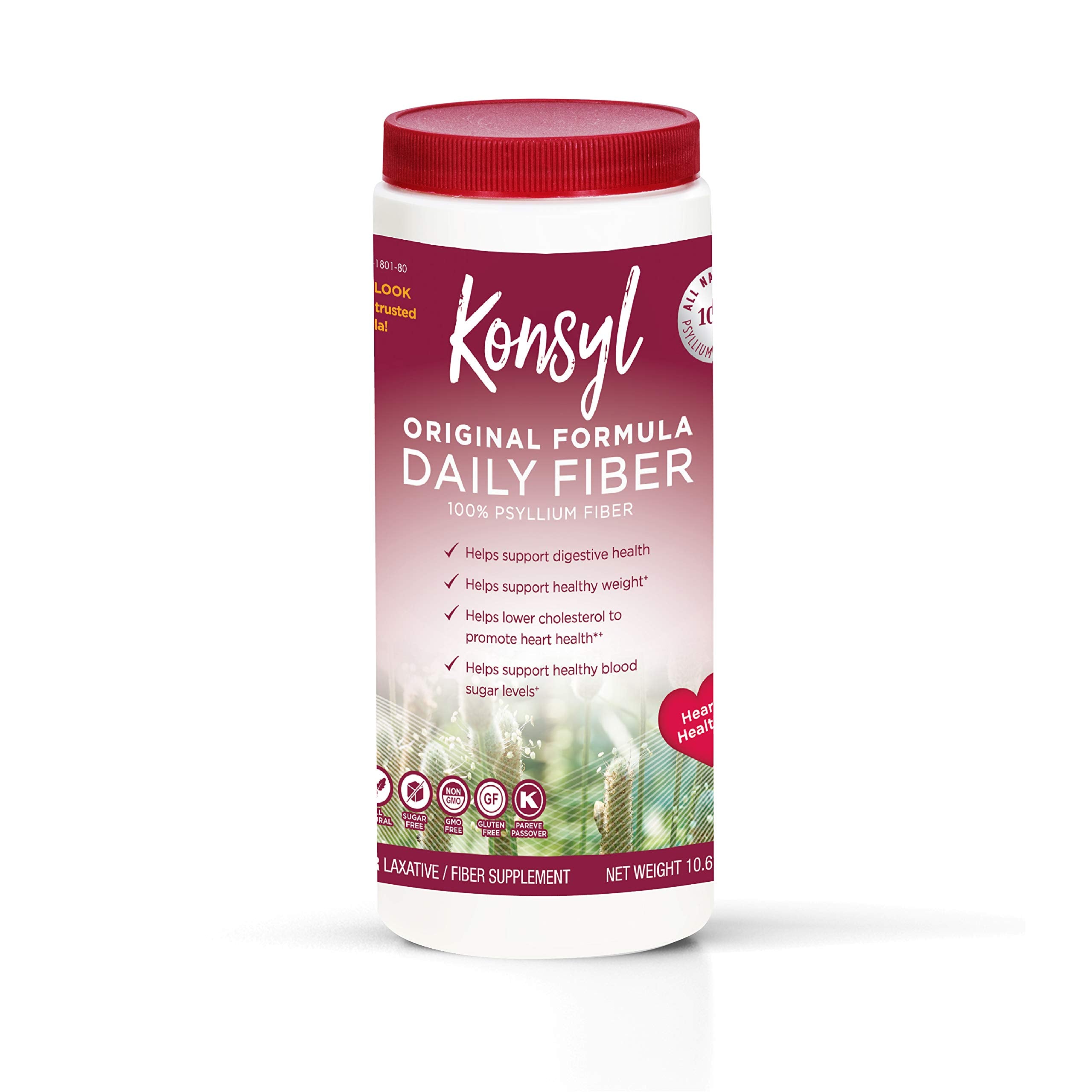 Konsyl Psyllium Fiber Supplement 300g packaging front view