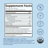 KOS Calm and daily wellness Blend Spirulina in a glass of water