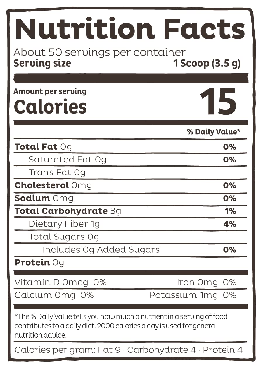 KOS Organic Ashwagandha Root Powder back view with nutritional information