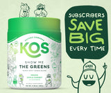 KOS Spirulina Green Superfood Powder 340g with green apple slices