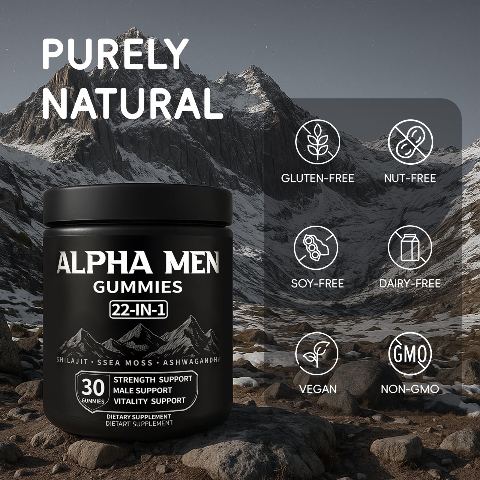 KOVGOCY Alpha Gummies for Men with Shilajit and Sea Moss