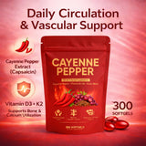 KOVGOCY Cayenne Pepper Softgels on a wooden table