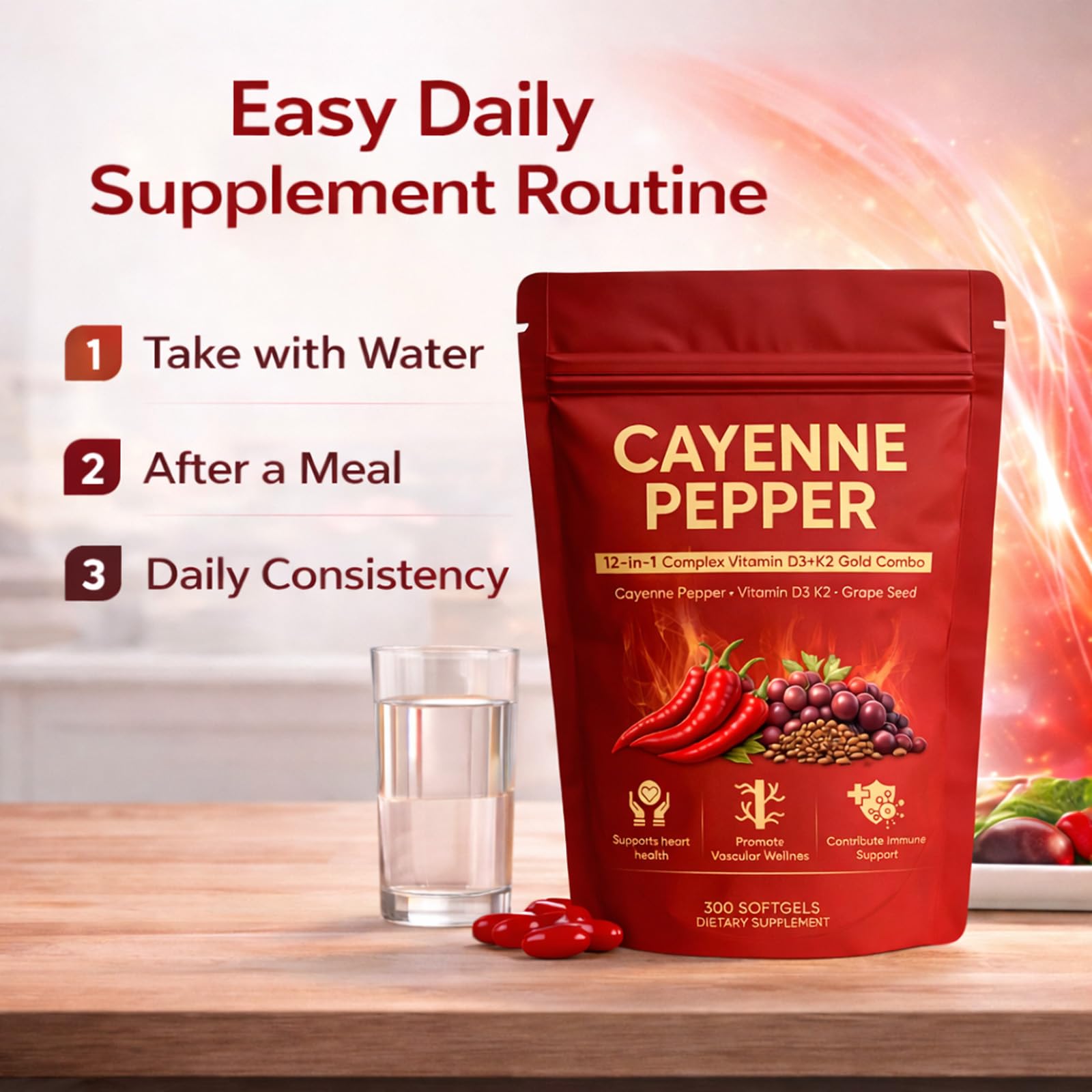 KOVGOCY Cayenne Pepper Softgels packaging details