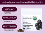 KOYAH Aronia Capsules side view with label details