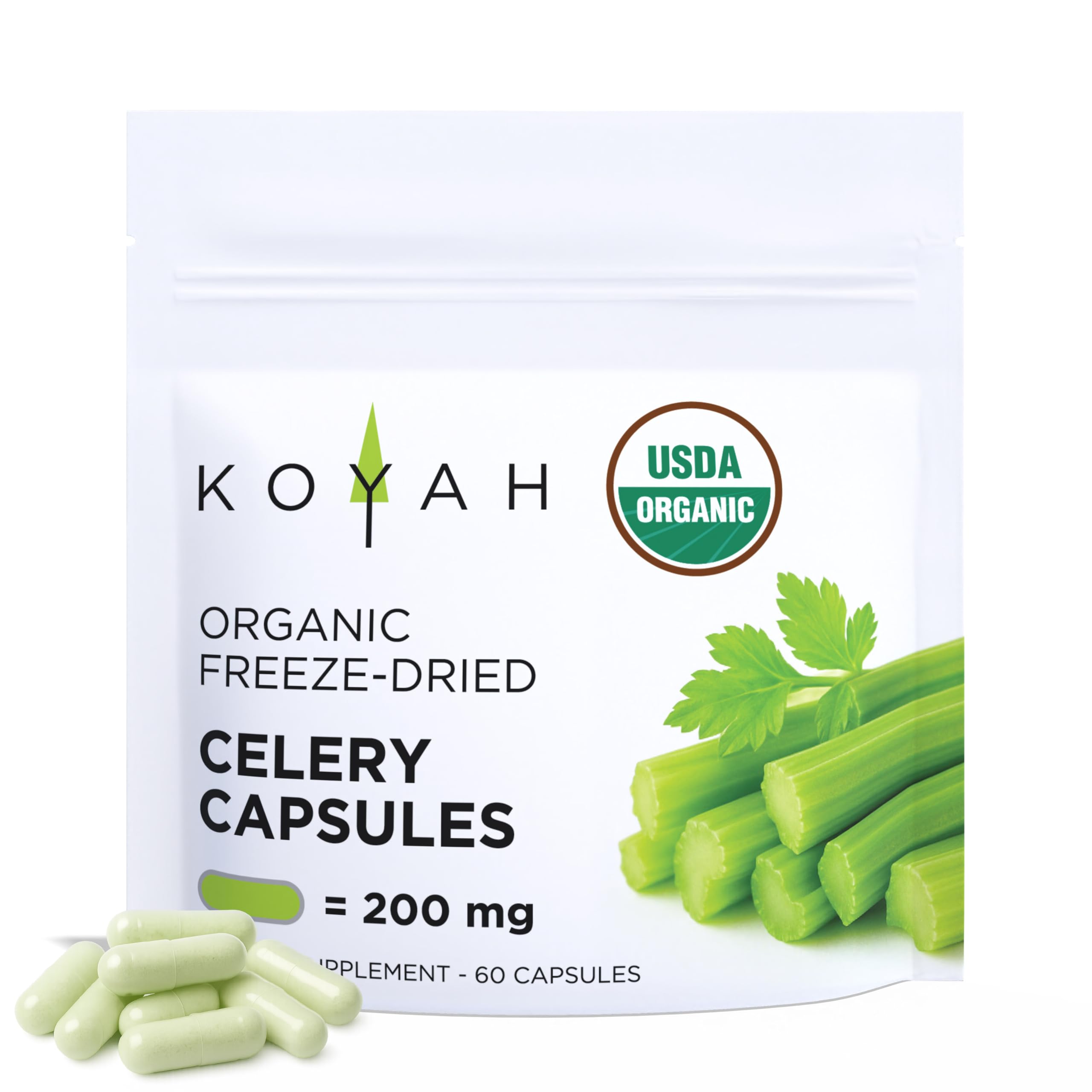 KOYAH Celery Capsules 60 count front view