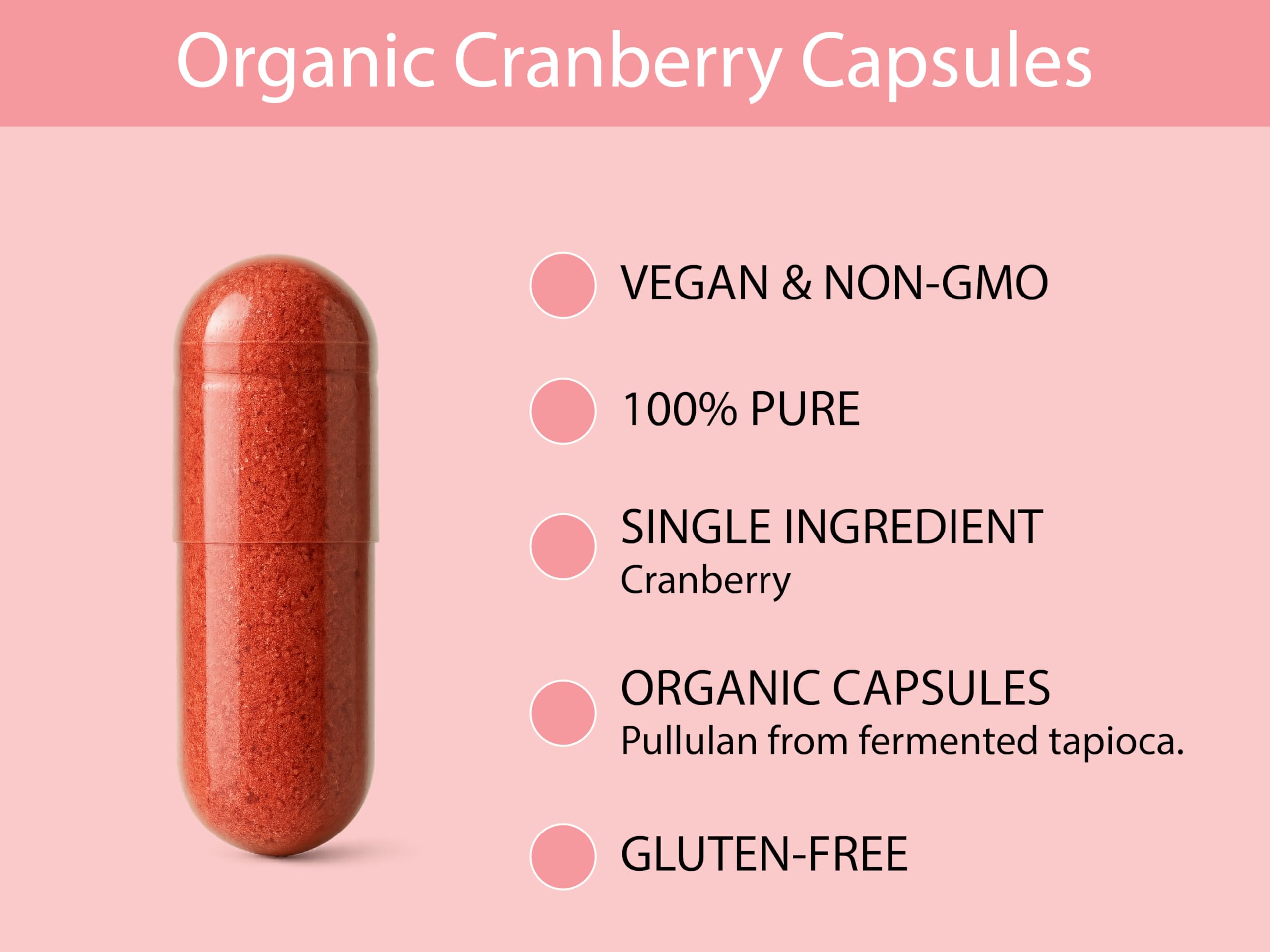 KOYAH Cranberry Powder Capsules on a wooden table