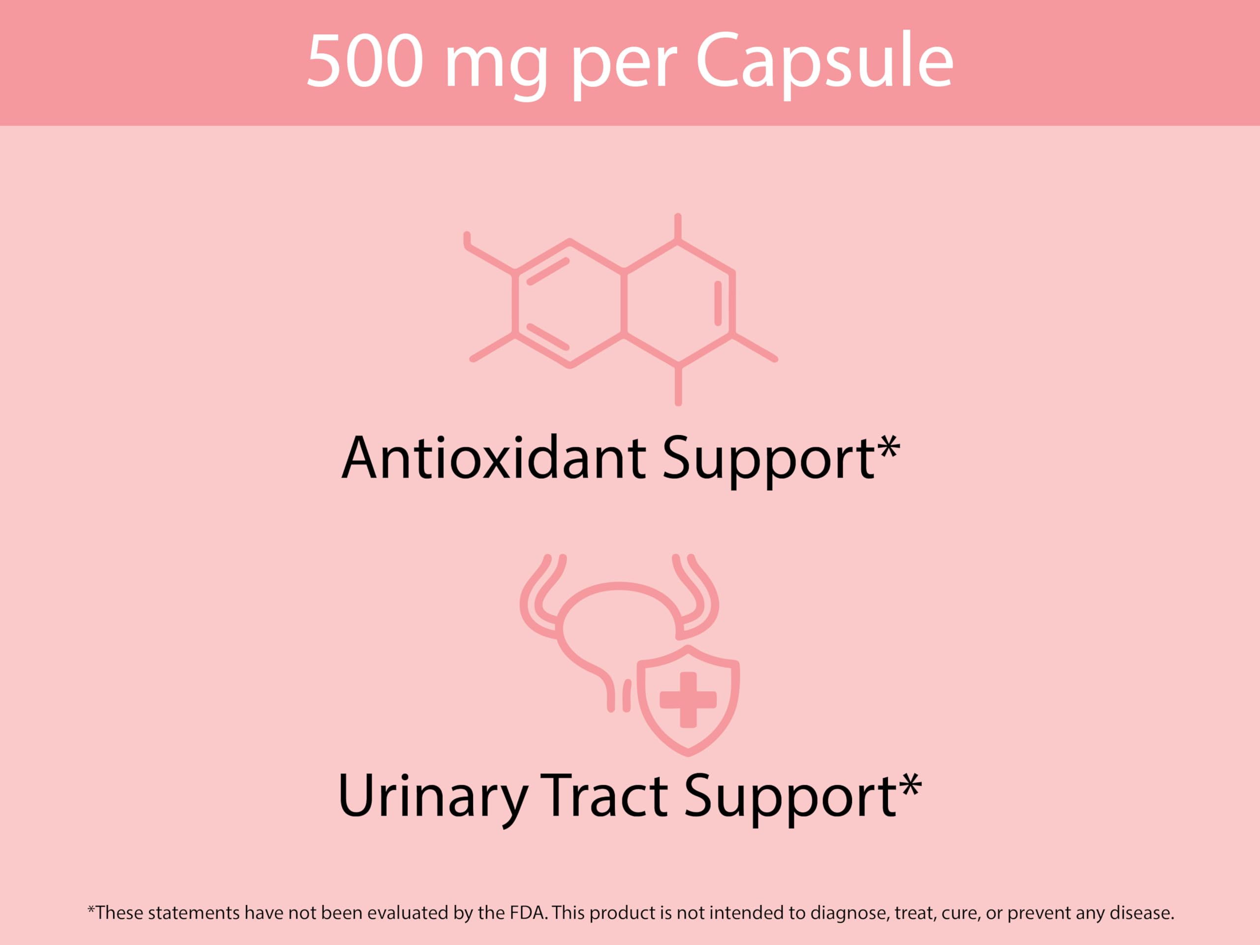 KOYAH Cranberry Powder Capsules packaging back view
