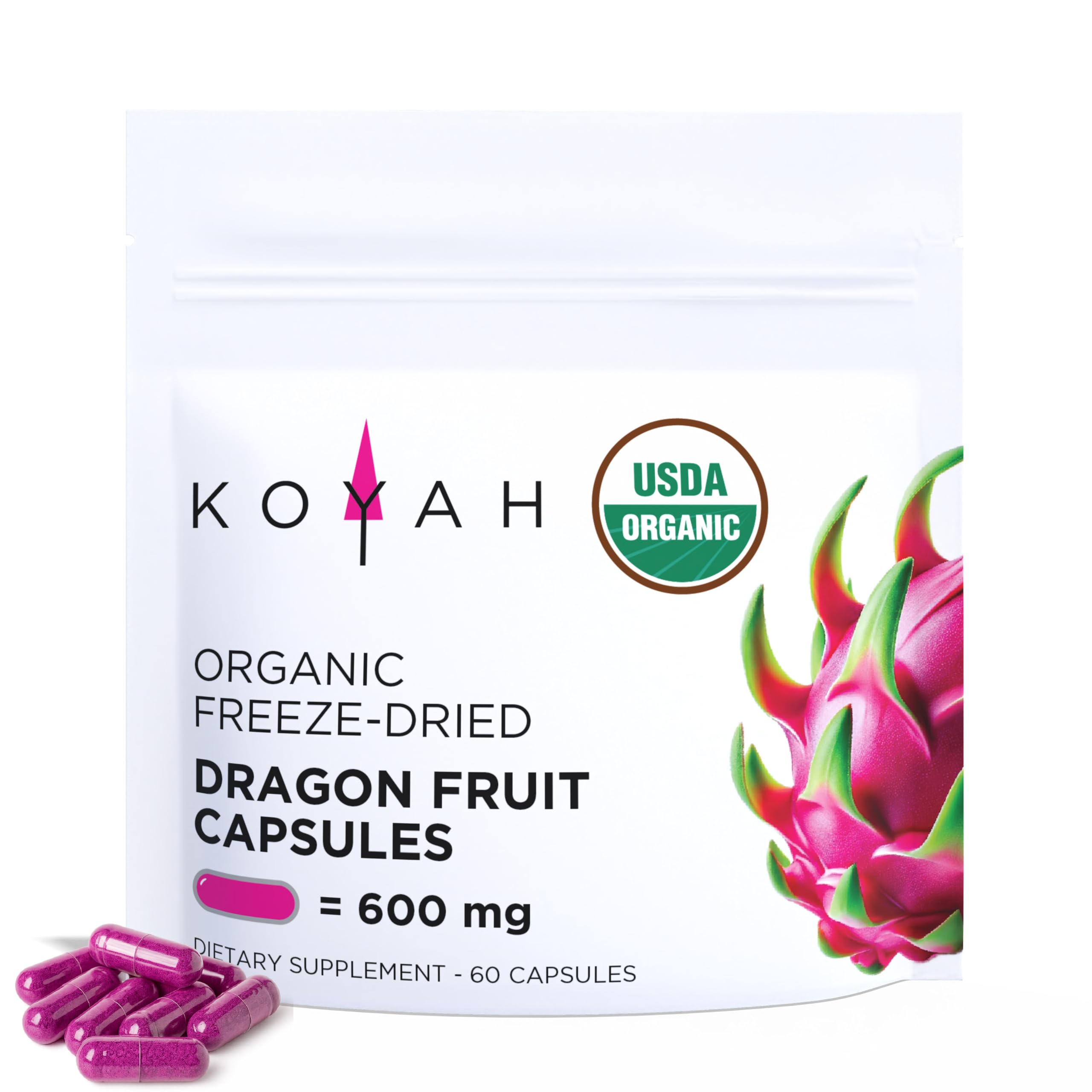 KOYAH Dragon Fruit Capsules front view with packaging