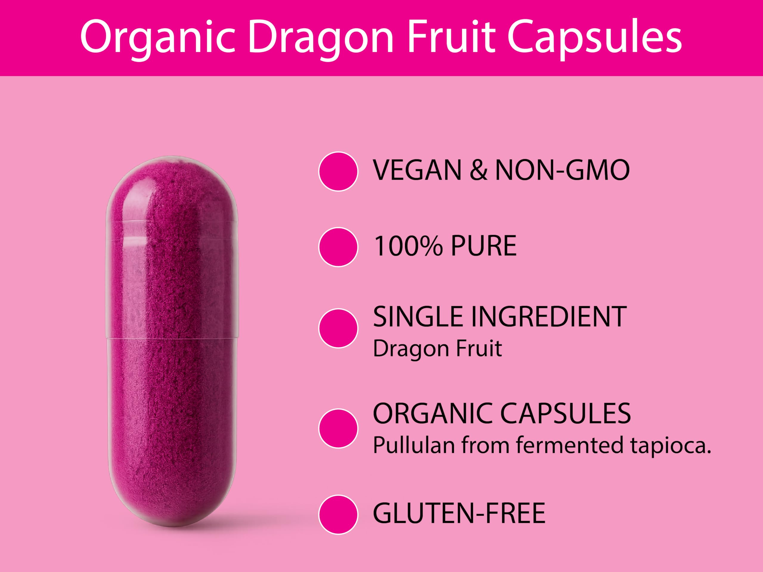 KOYAH Dragon Fruit Capsules opened bottle with capsules visible
