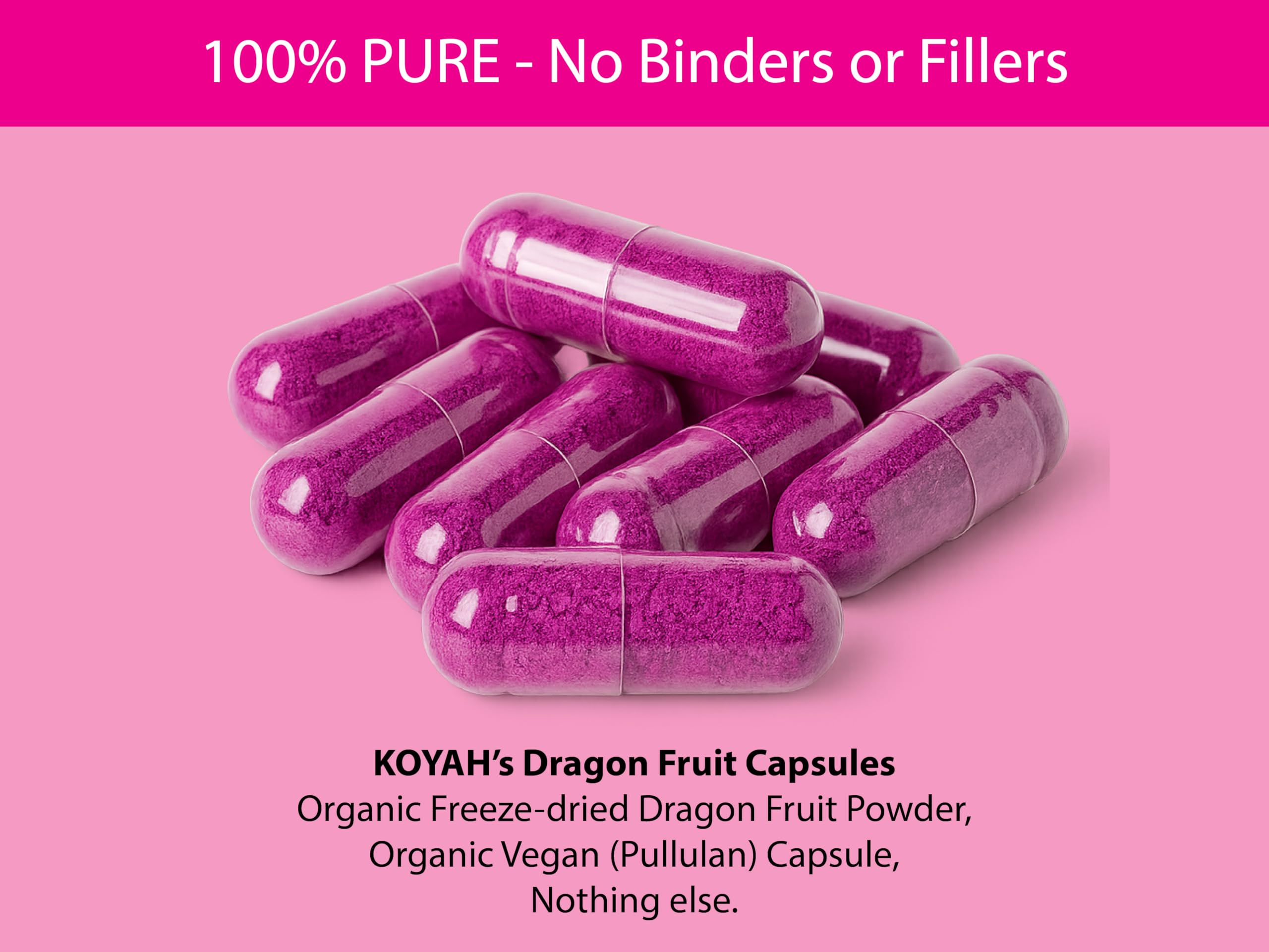 KOYAH Dragon Fruit Capsules with measuring spoon for dosage