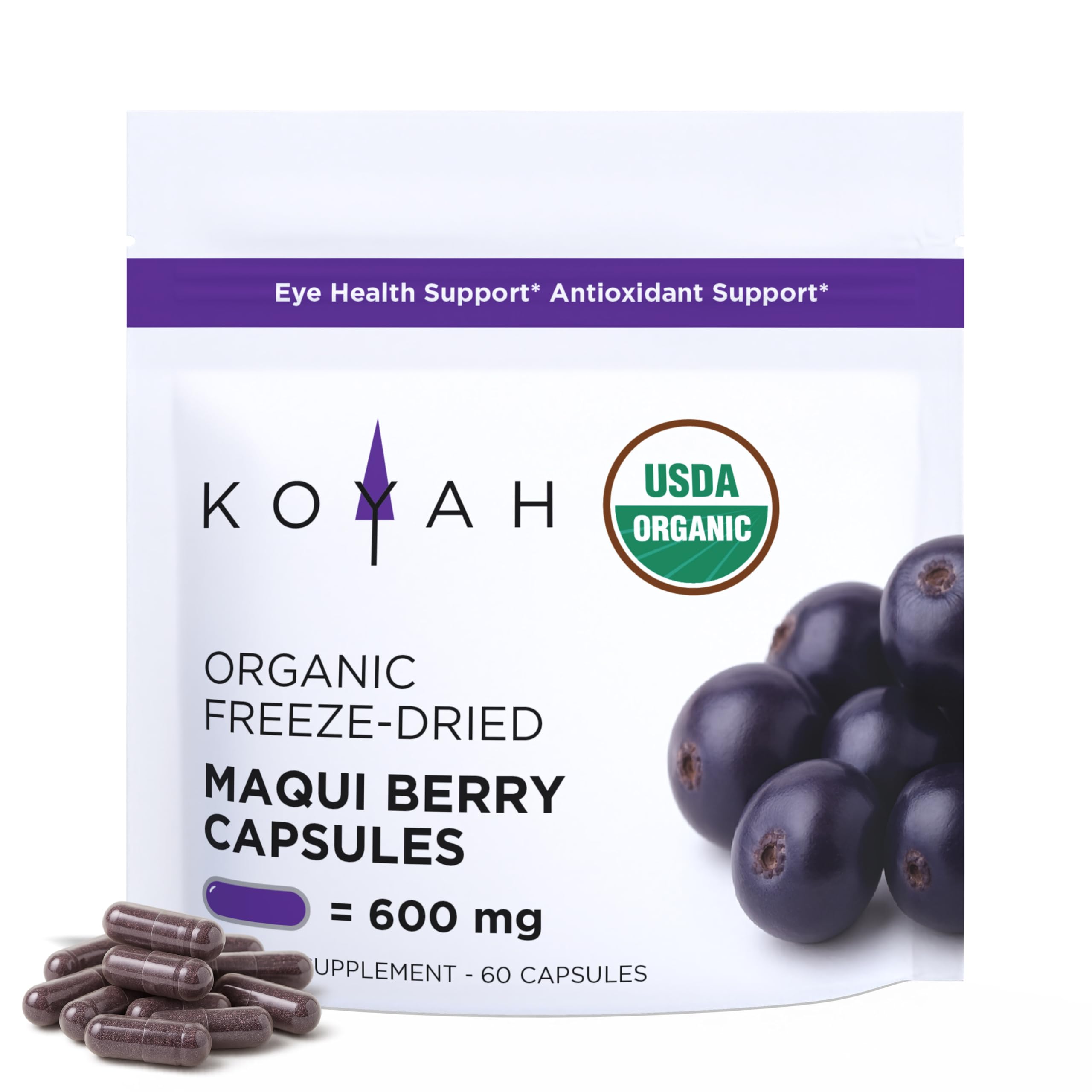 KOYAH Maqui Berry Capsules 600mg front view