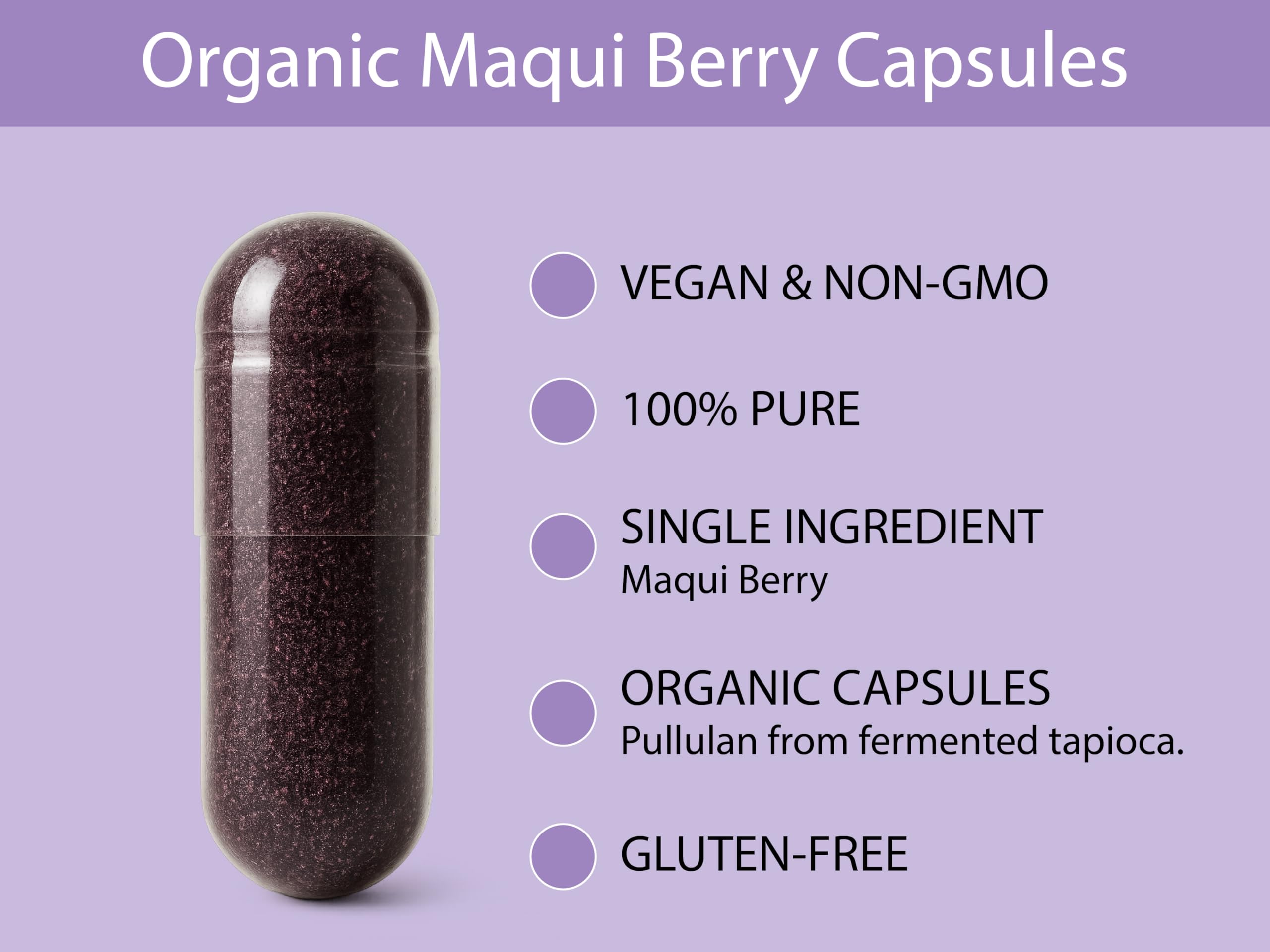 KOYAH Maqui Berry Capsules on a wooden table