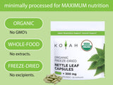 KOYAH Nettle Leaf Capsules close-up of organic ingredients