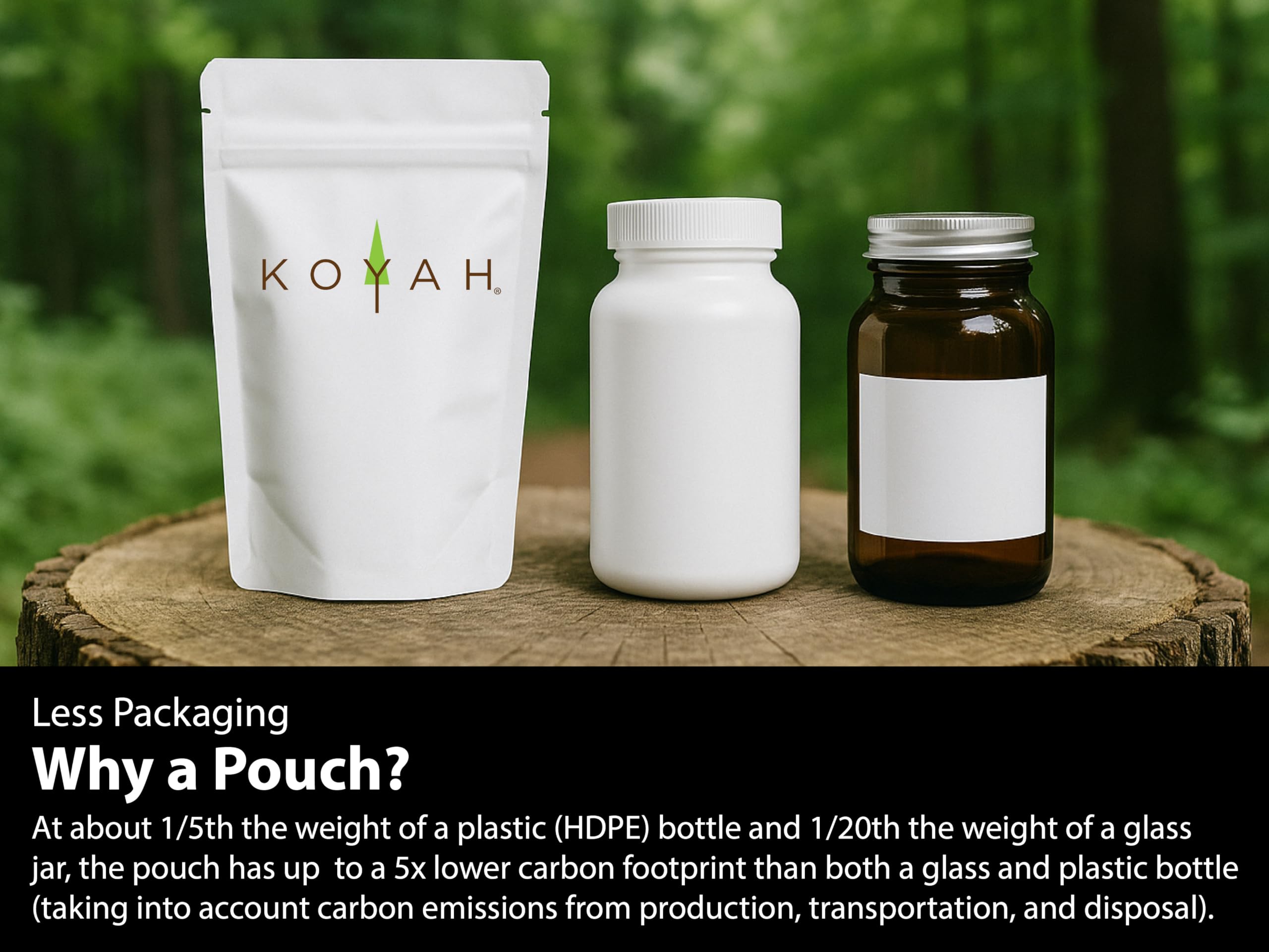 KOYAH Organic Acerola Powder scoop on a wooden table