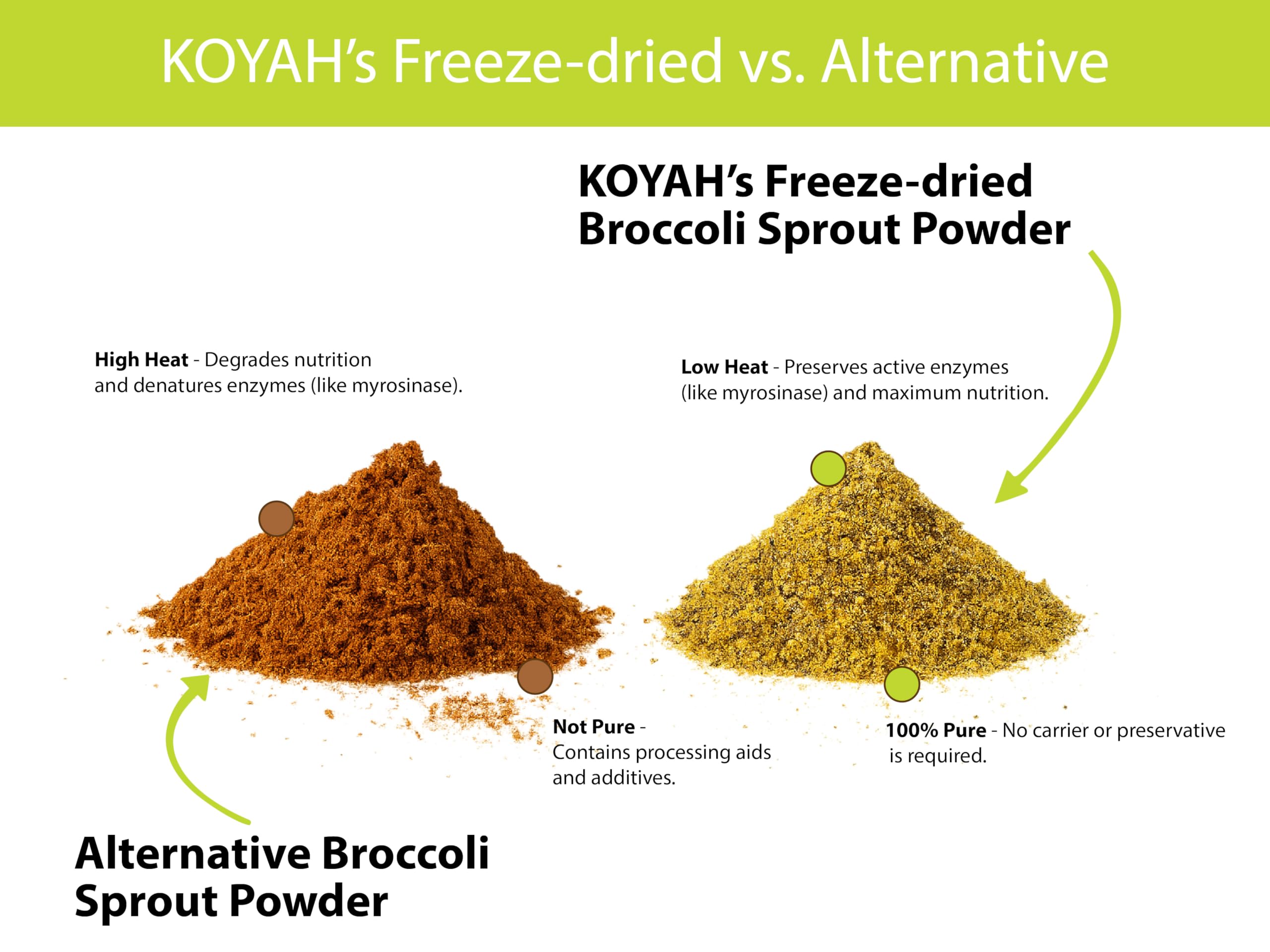 KOYAH Organic Broccoli Sprout Powder lifestyle scene with smoothie