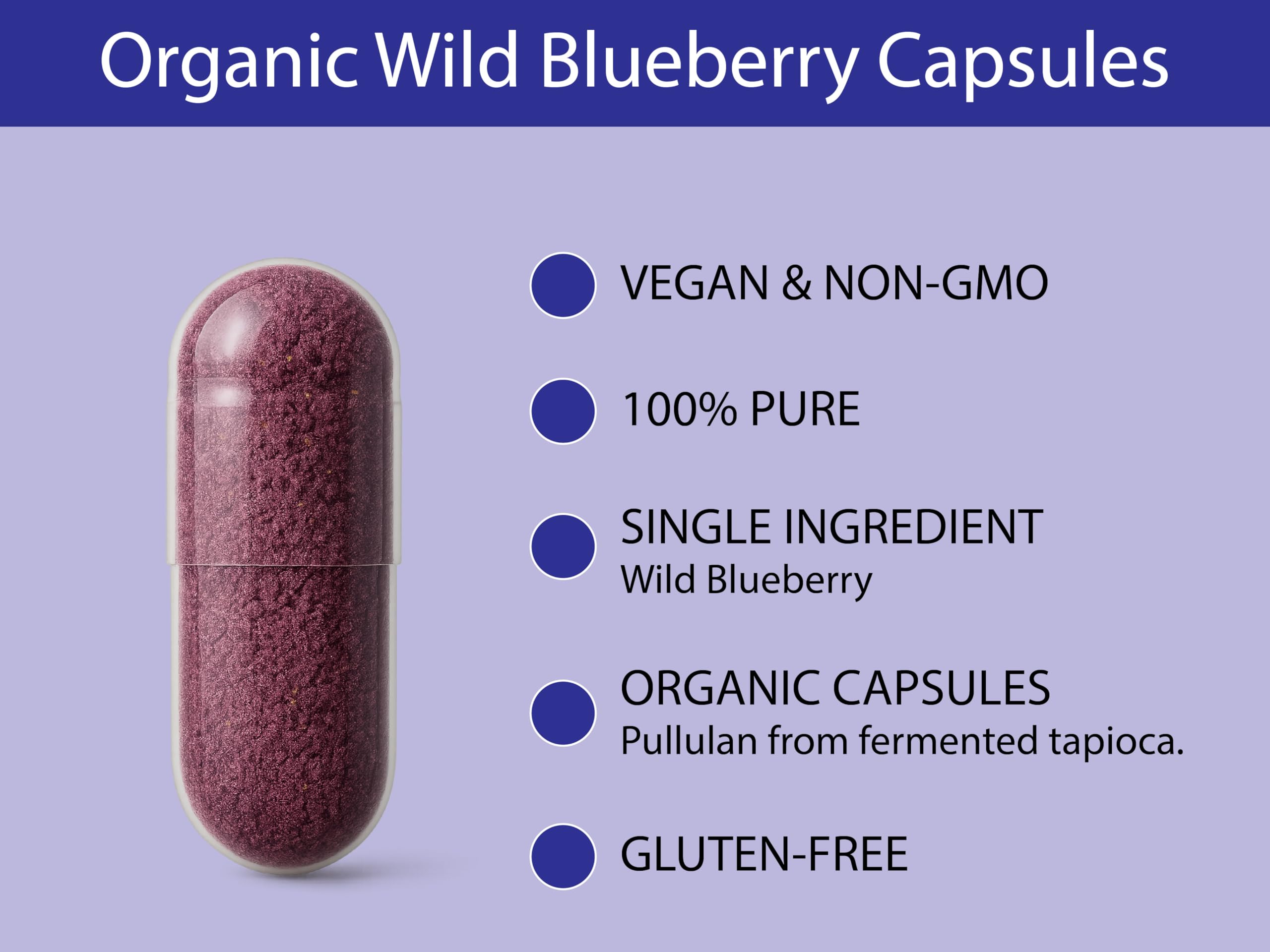KOYAH Wild Blueberry Capsules with organic blueberries
