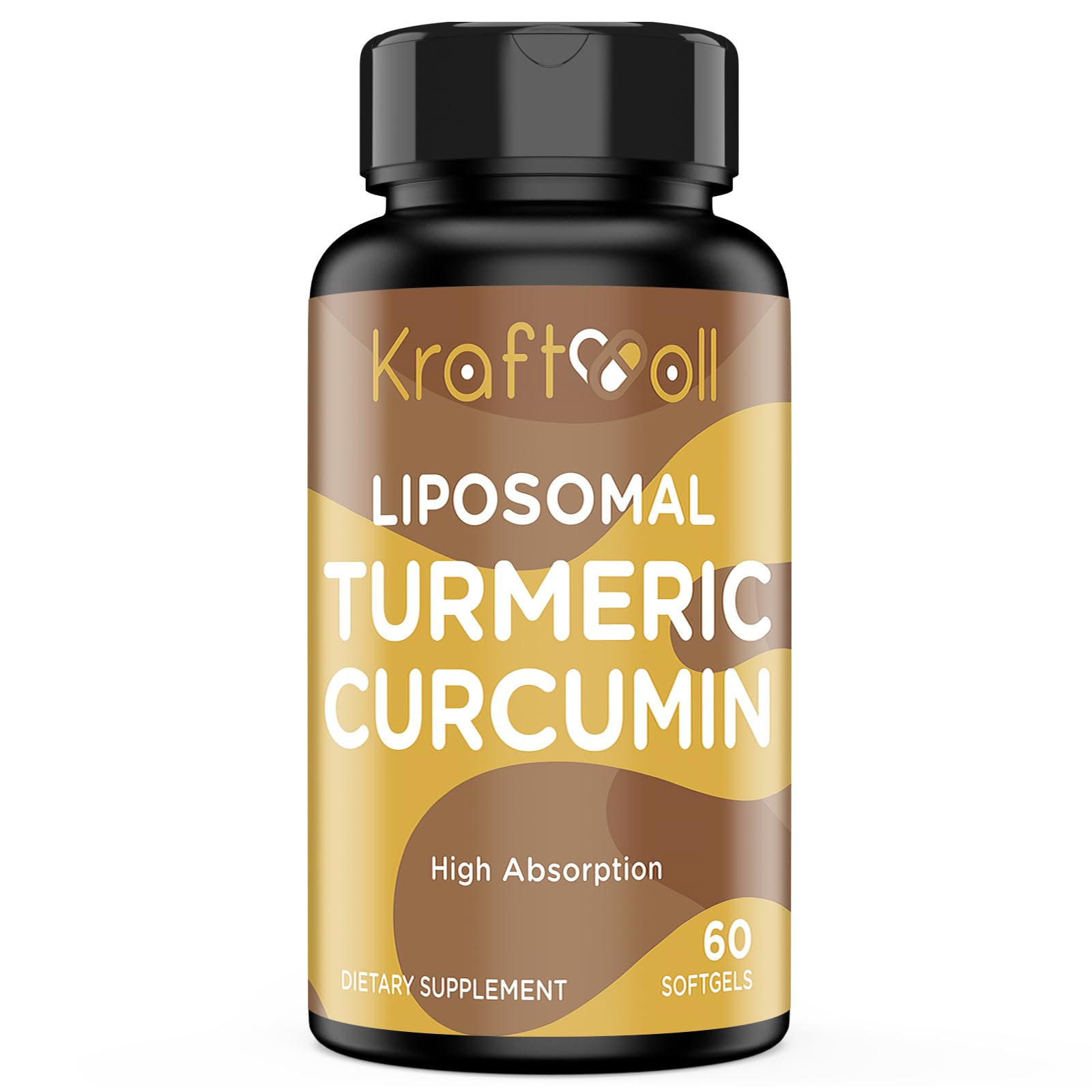 Kraftvoll Turmeric Curcumin Softgels front view with packaging