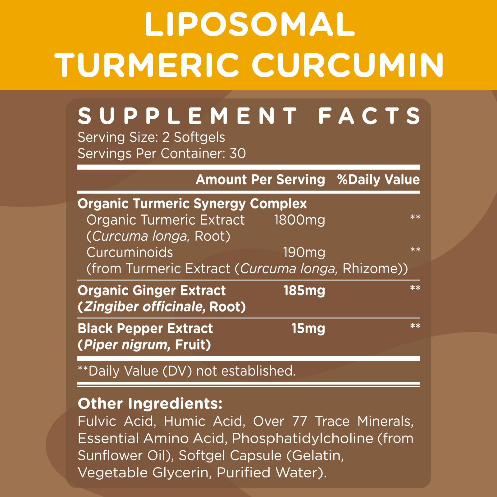 Kraftvoll Turmeric Curcumin Softgels side view showing capsule