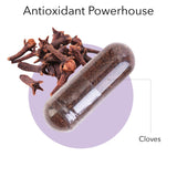 Kroeger Clove Capsules 77g back view with ingredient list