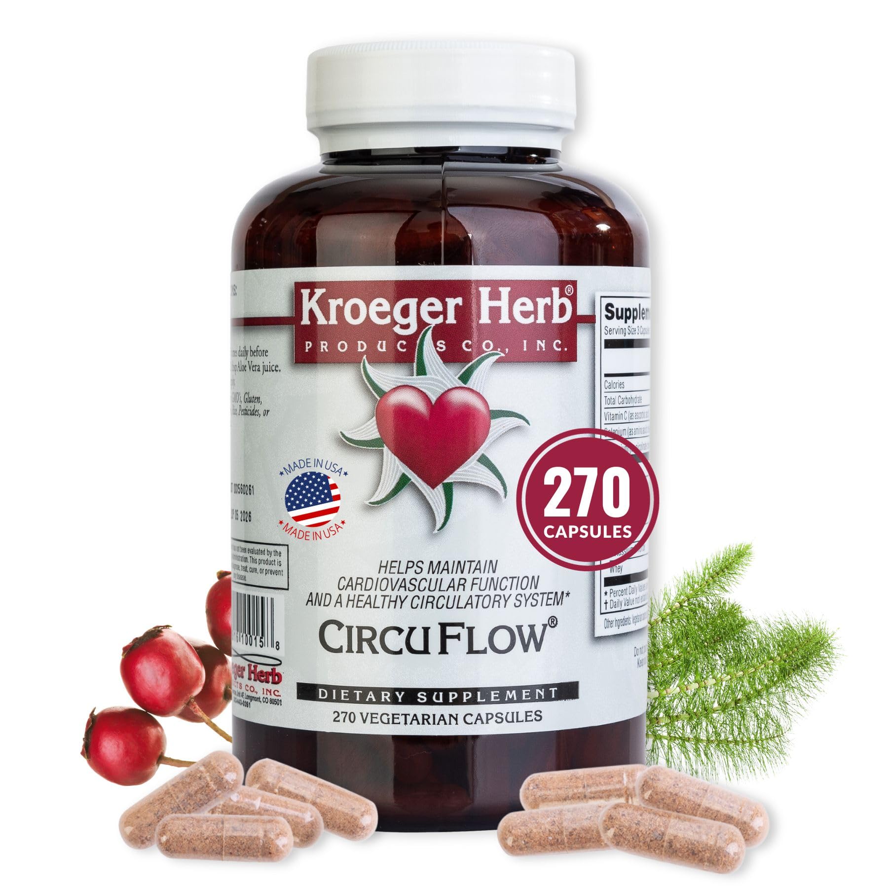 Kroeger Herb Products Hawthorn Berry Capsules front view