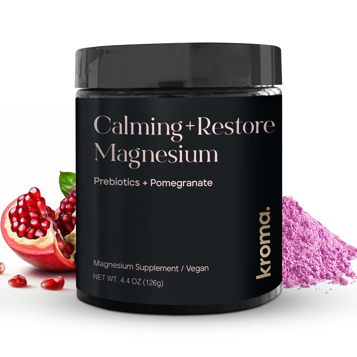 KROMA. Restore + Calm Magnesium Powder front view packaging